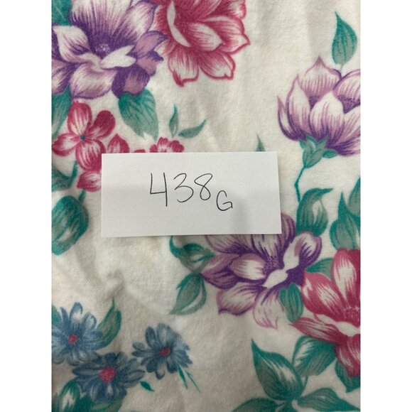 Stan Herman Floral Button-Up Nightgown 3/4 Sleeves Cotton Size M - Picture 8 of 9